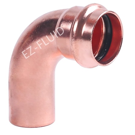 Ez-Fluid 1-1/4 P x FTG COPPER PRESS 90 Degrees LR STREET ELBOW EZPE079